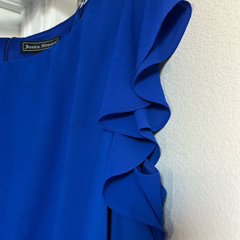 NWT Chic royal blue dress with flutter sleeves. 18W Designed by Jessica Howard